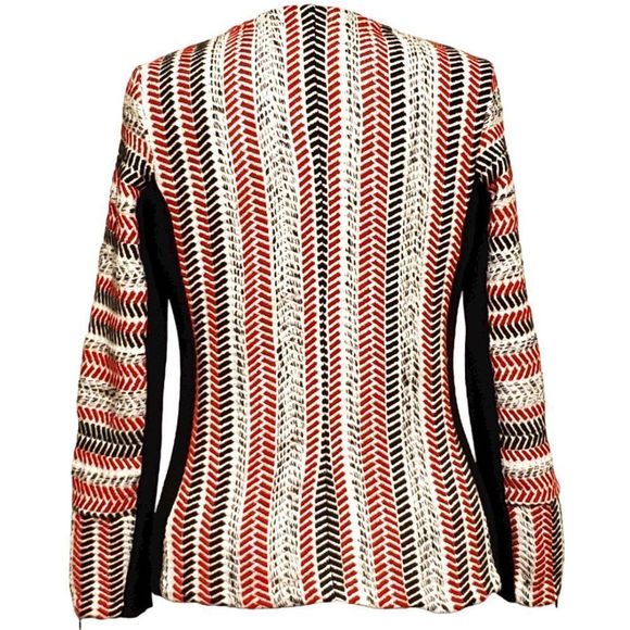 Boho Woven Textured Jacket with Black Panels - Picture 5 of 7